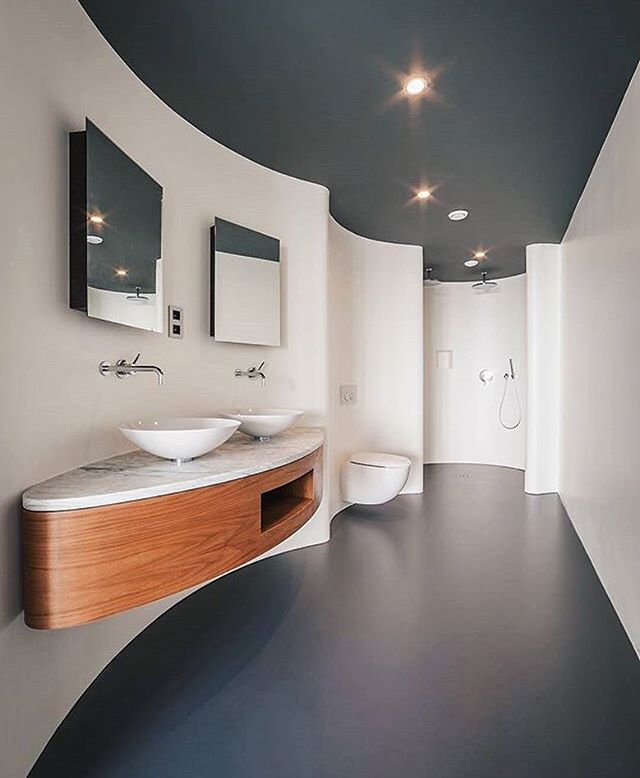Curved Fixtures design in bathroom